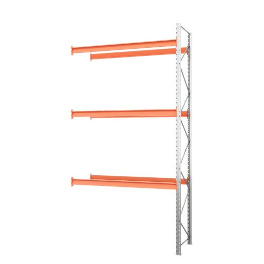 Секция приставная стеллажа металлического паллетного  3 яруса