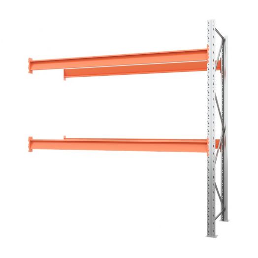 Секция приставная стеллажа металлического паллетного  2 яруса