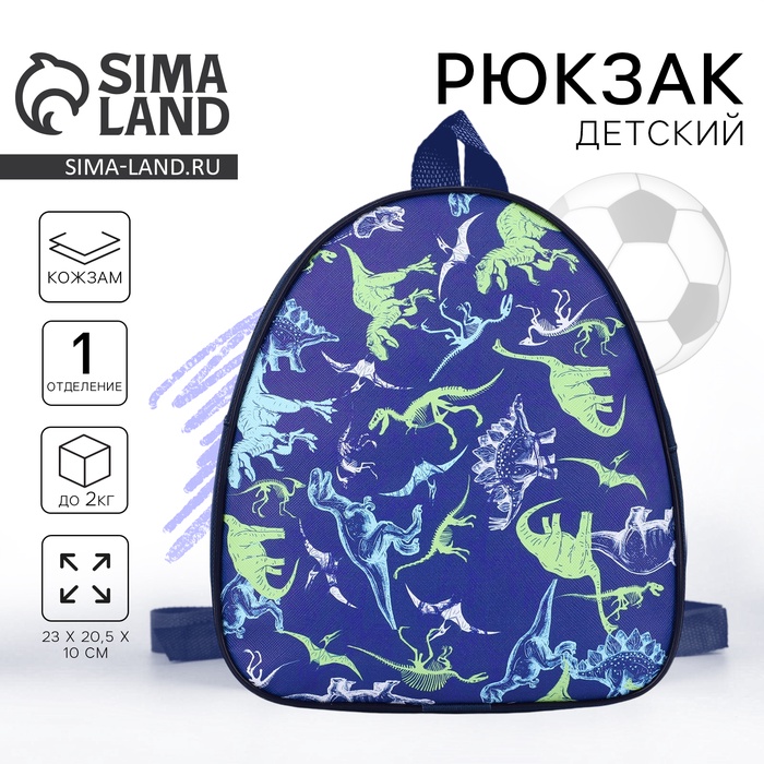 Рюкзак детский для мальчика «Динозавры», р-р. 23х20,5 см