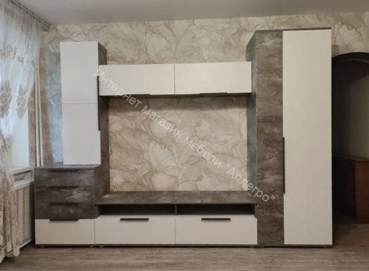 Тумба ТВ "Моника" 2000  Белый Лофт/Айрон Рок