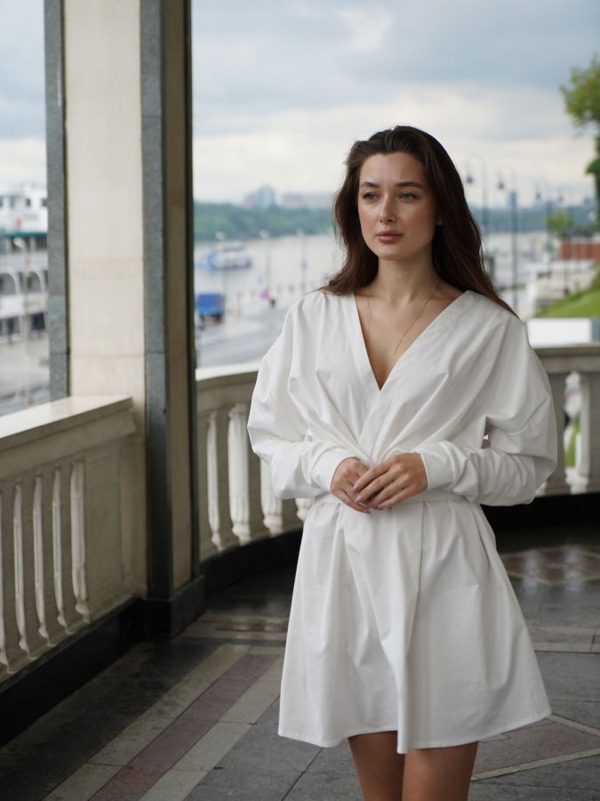 Платье Cloud из хлопка белое