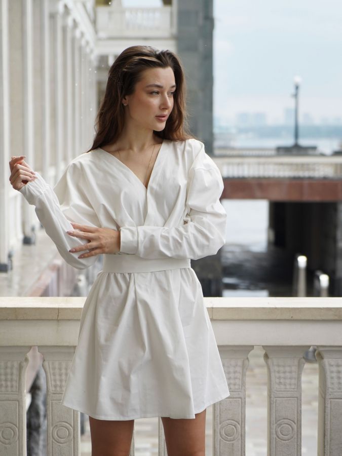 Платье Cloud из хлопка белое