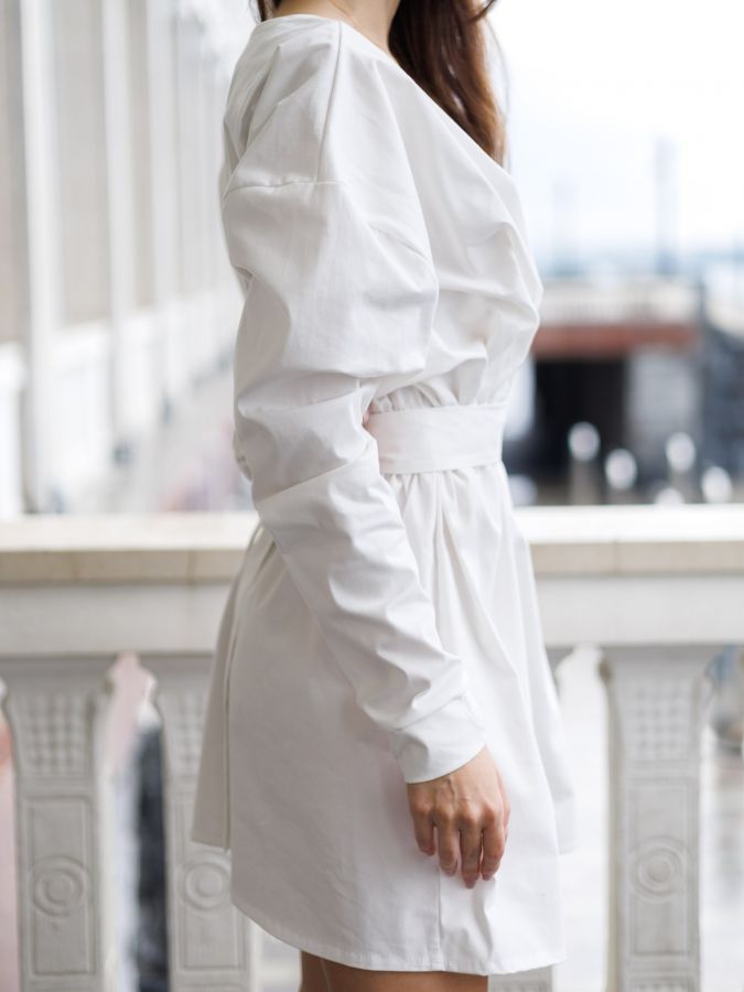 Платье Cloud из хлопка белое