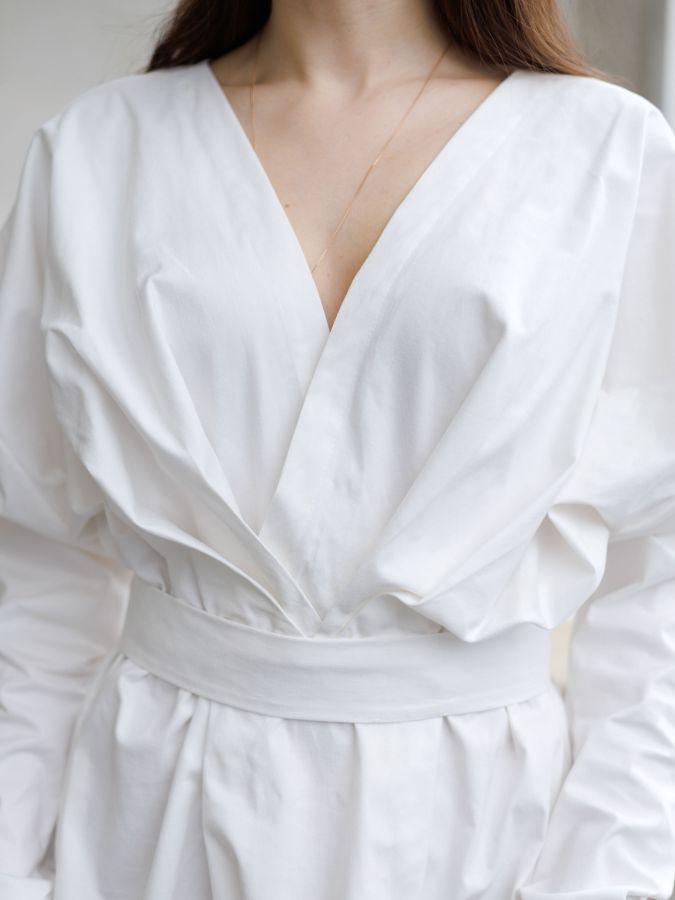 Платье Cloud из хлопка белое