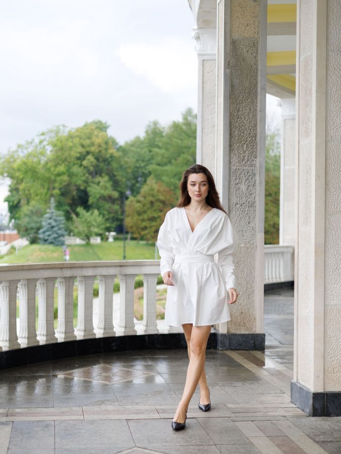 Платье Cloud из хлопка белое