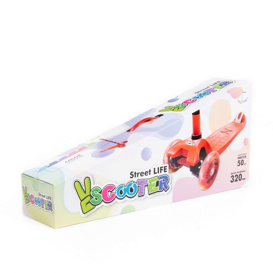 0072 Детский самокат (красный) (в коробке)