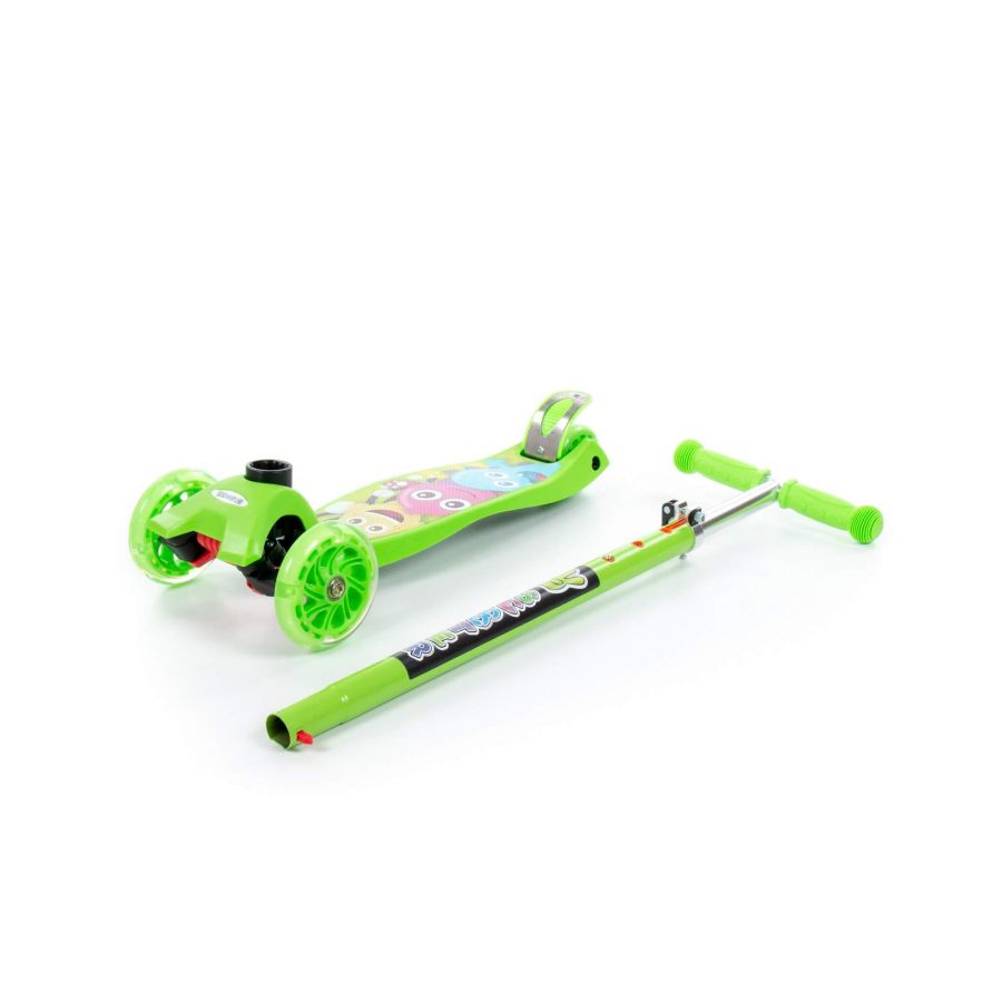 0072 Детский самокат (с наклейкой V1) (зелёный) (в коробке)