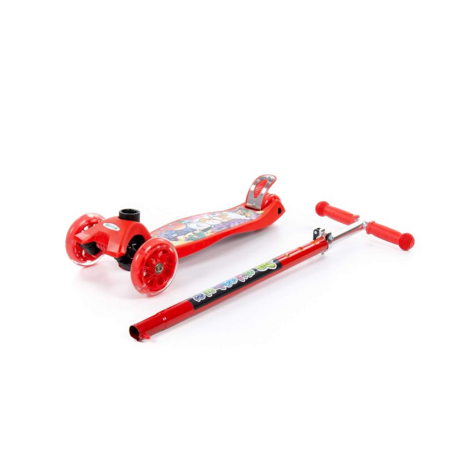 0072 Детский самокат (с наклейкой V1) (красный) (в коробке)