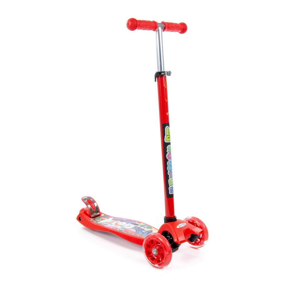 0072 Детский самокат (с наклейкой V1) (красный) (в коробке)