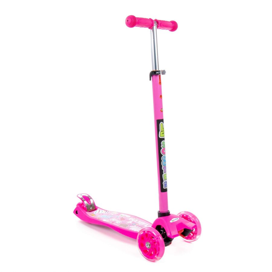 0072 Детский самокат (с наклейкой V1) (малиновый) (в коробке)
