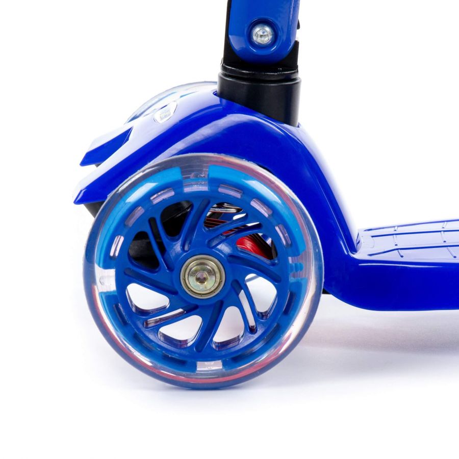 0072C Детский самокат (со складной ручкой) (синий) (в коробке)