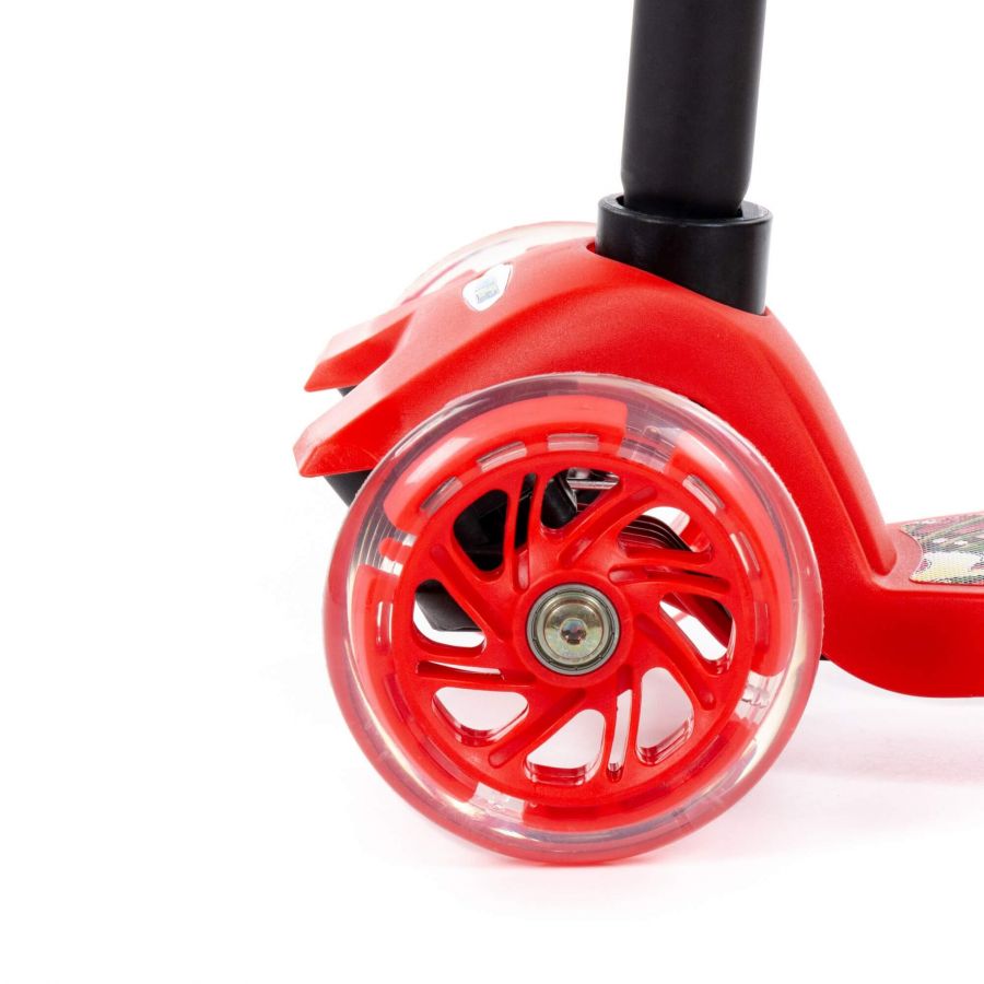 # 0072 Детский самокат (с наклейкой V1) (красно-чёрный) (в коробке)