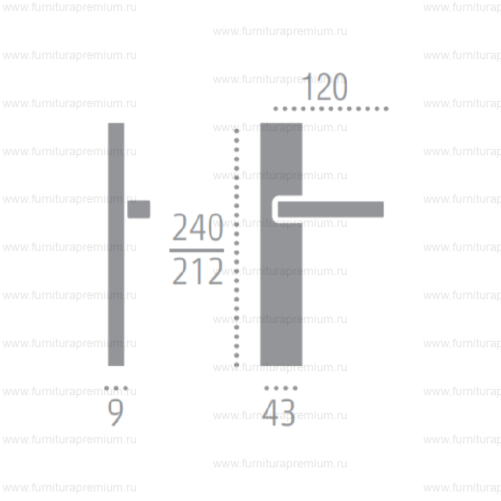Ручка на планке Extreza Erica 119 WC PL13