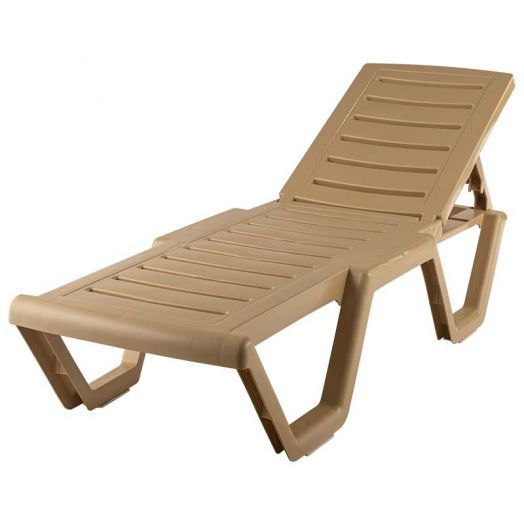 Y041 Шезлонг Атлант (1860х630х320мм) Бежевый (оптом от 20 шт.)
