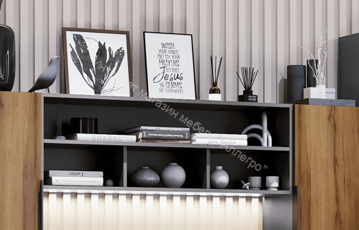 Полка настенная открытая "Моника" Тёмно серый