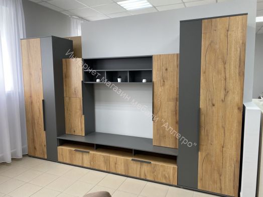 Полка настенная открытая "Моника" Тёмно серый