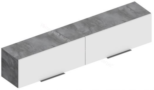 Шкаф настенный 1600  "Моника" Белый Лофт/Айрон Рок