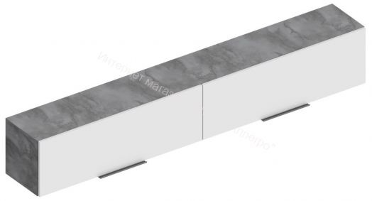 Шкаф настенный 2000  "Моника" Белый Лофт/Айрон Рок