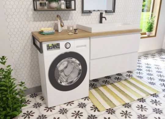 Подвесная тумба под умывальник Malibu Luxe 1550х500 ФР-00007113 схема 2