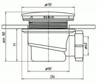 Сифон к душевому поддону "АНИ пласт" d=90 ФР-00000817 схема 2