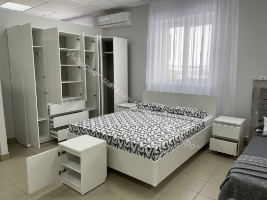 Тумба прикроватная с 2 ящиками "Бьянко" Белый лофт