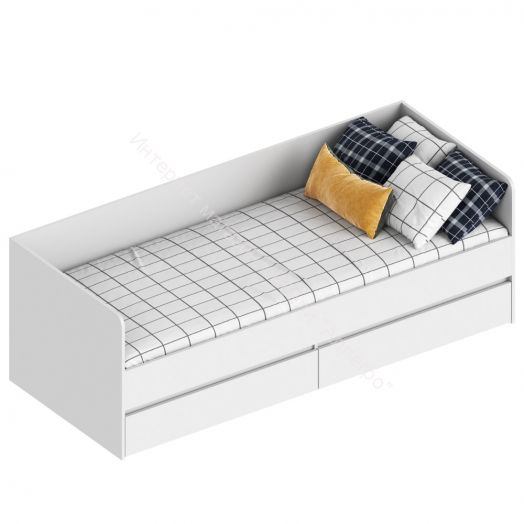 Кровать с 2 ящиками "Бьянко" 800х2000 Белый лофт