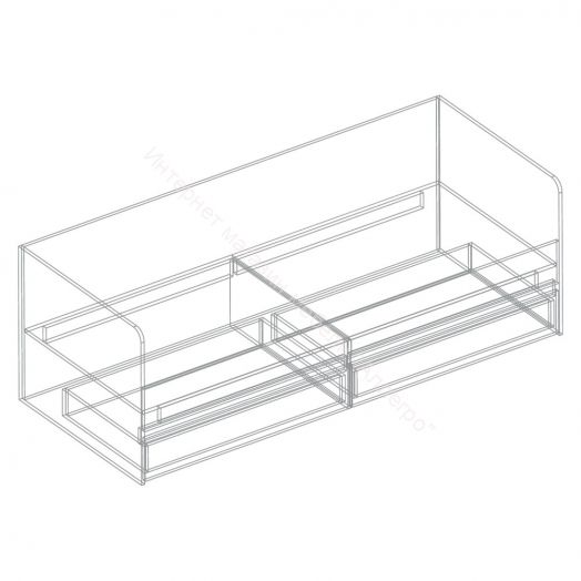 Кровать с 2 ящиками "Бьянко" 800х2000 Белый лофт