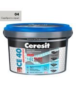 Затирка Ceresit CE 40 aquastatic 04 серебристо-серая 2 кг