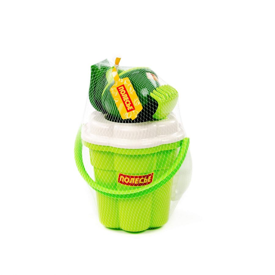 Набор №649 сафари: ведро-цветок большое, ситечко-цветок большое, лопатка №5, грабельки №5, формочки (ракушка №1 + черепаха), лейка малая №4