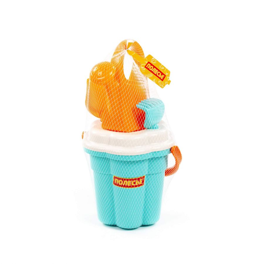 Набор №655 сафари: ведро-цветок большое, ситечко-цветок большое, лопатка №5, грабельки №5, лейка большая