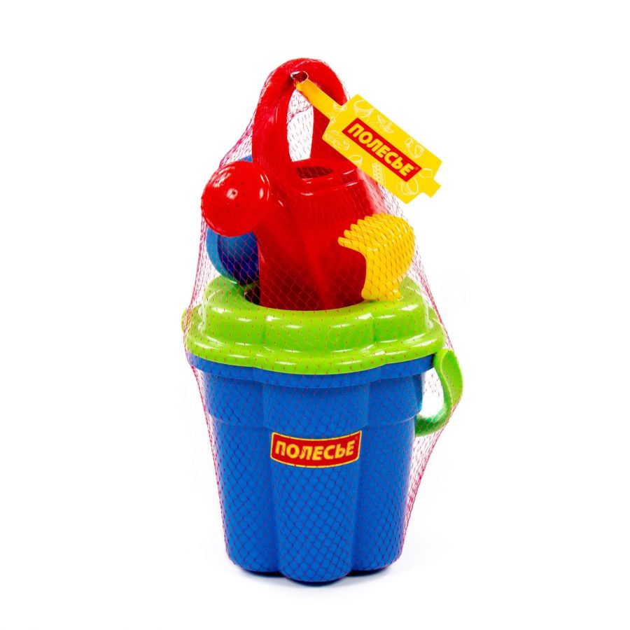 Набор №75: ведро-цветок большое, ситечко-цветок большое, лопатка №5, грабельки №5, лейка большая