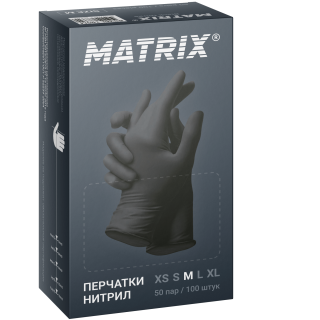 Перчатки нитриловые Matrix Black Nitrile New