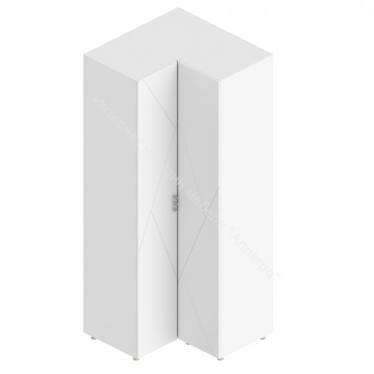 Шкаф угловой 2-створчатый 90 градусов "Сандра" Белый лофт