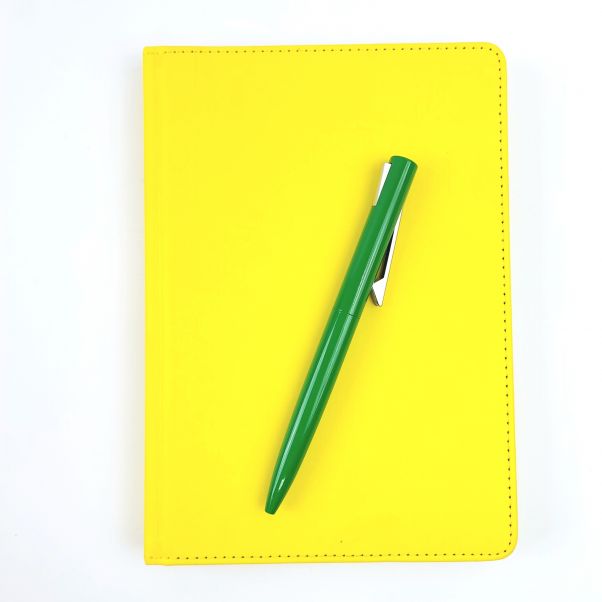 Набор Кодекс желтый ежедневник и зеленая ручка