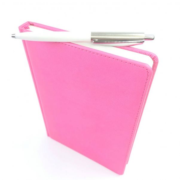 Набор Альянс розовый ежедневник и белая ручка